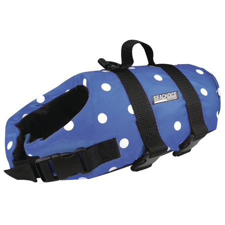 SEACHOICE Dog Life Vest - Blue Polka Dot, Sm, 15 to 20 lbs. 86280